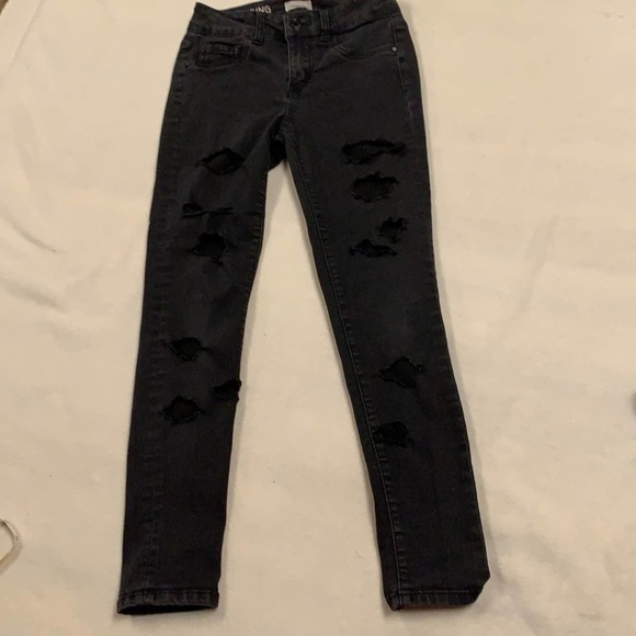 Blue Asphalt Perfect Ankle Leggings Distressed - Picture 1 of 7